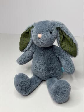 Manhattan Toy Co. Pattern Pals Blue Bunny Rabbit Plush Green Polka Dot Ears P46C